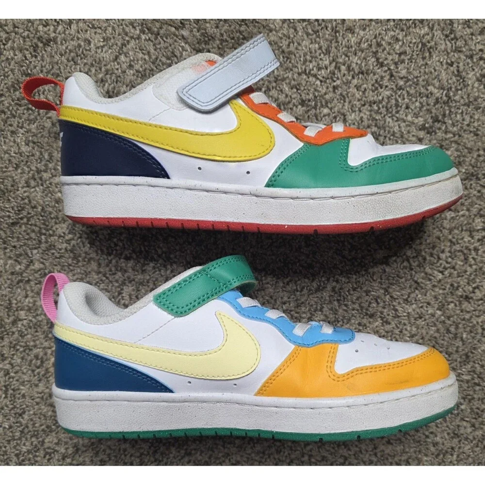 Nike Court Borough Sneakers Youth Size 2 Unisex Colorblock School Activewear